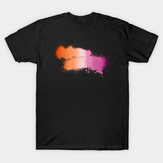 Lesbian Paint Smudge Minimalism T-Shirt by Adult LGBTQ+ and Sexy Stuff